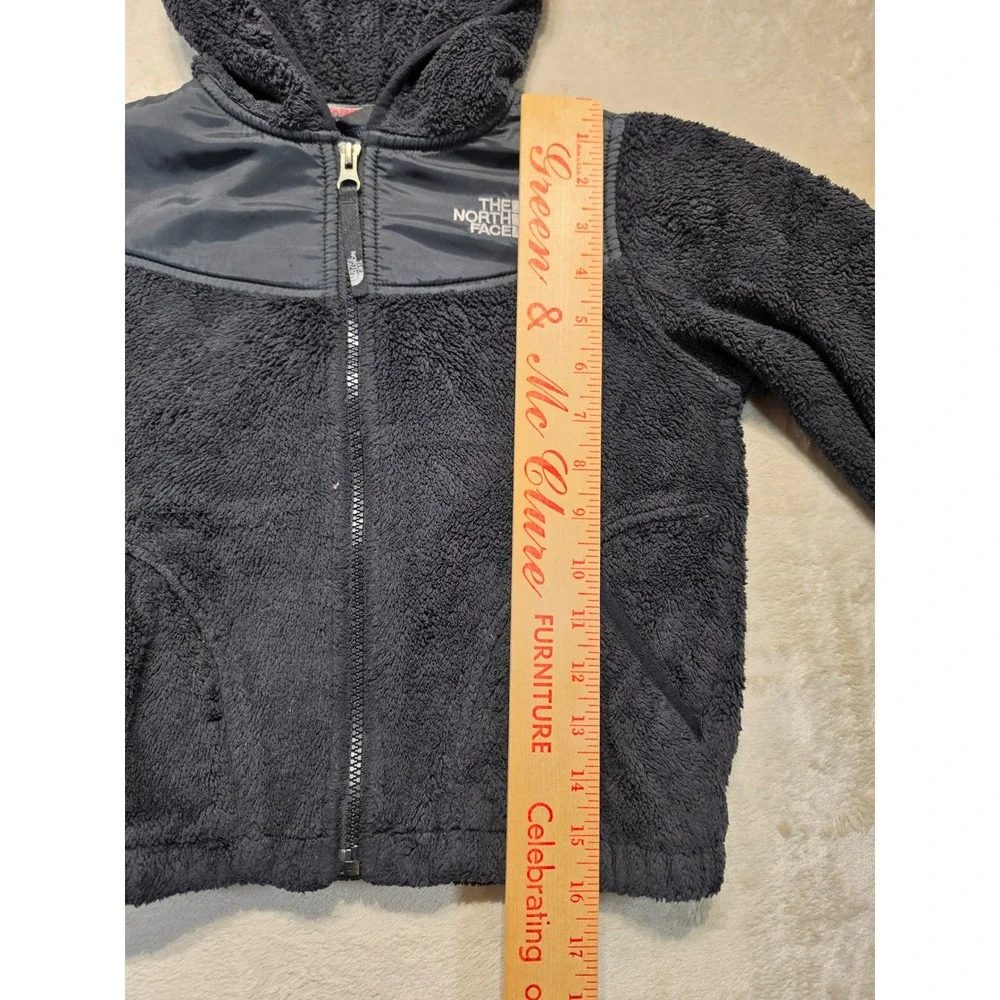 The North Face Boys Chimborazo Full Zip Hooded Fleece Jacket Black Flaw Sz 6